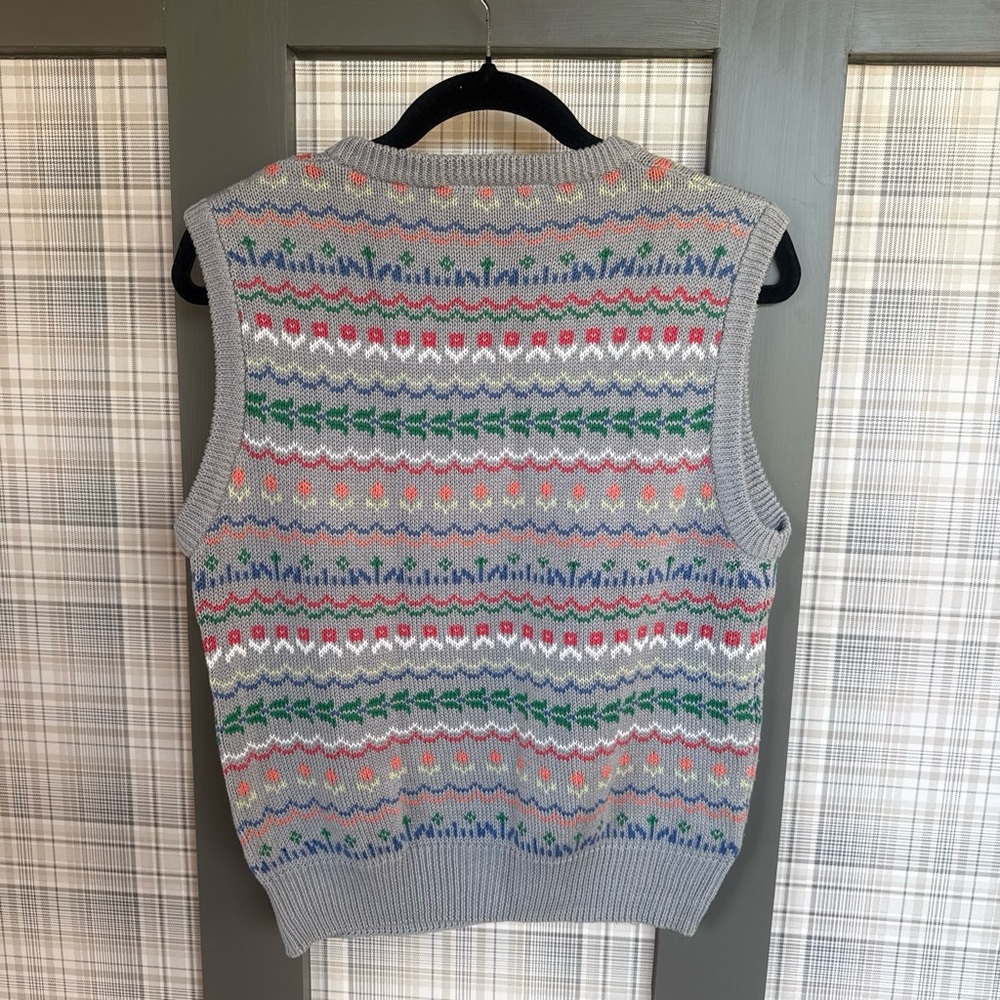 Vintage Kenneth Gordon Fair Isle Sweater Vest - Cottagecore Preppy - Size M